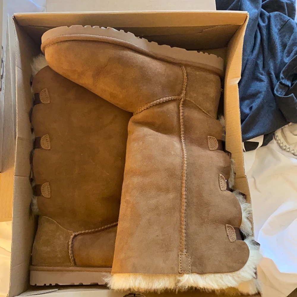 Triple bow tall ugh boots